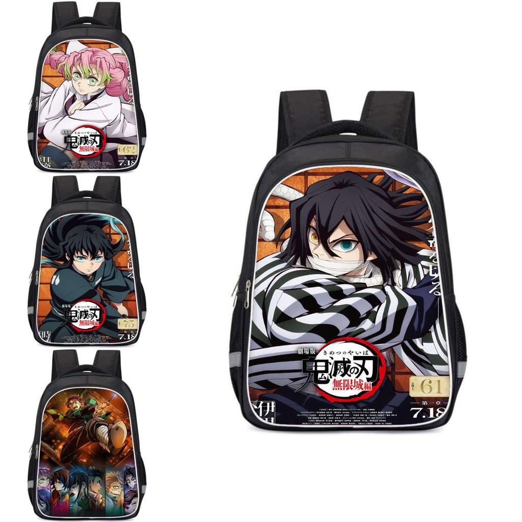 Demon Slayer College Backpack With Double Layer Storage And Trendy Crossborder Style For Students