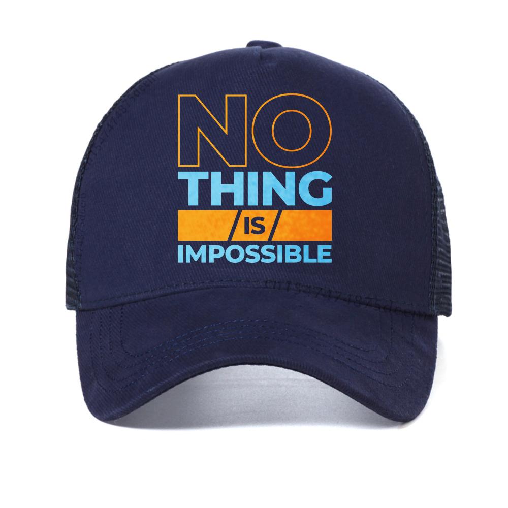 Unisex kšiltovka s potiskem Nic Není Nemožné Streets baseballová kšiltovka Unisex Dámská Letní Prodyšná Snapback kšiltovky ležérní síťovaná Trucker Hat