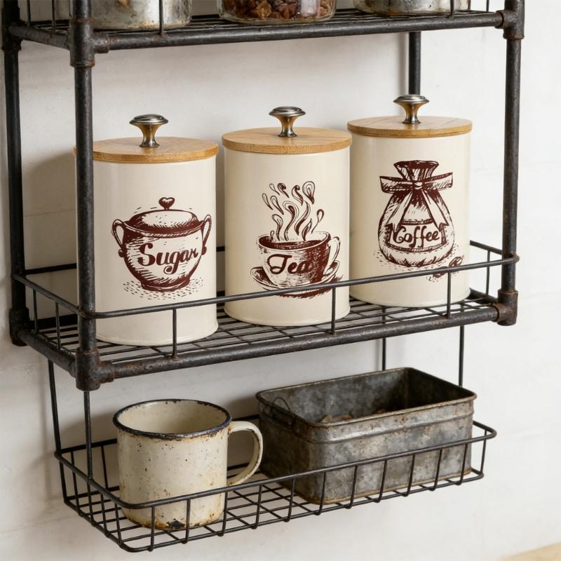Teas Coffee Candy Container With Bamboos Lid for Kitchen Counter Multifunctional Sealed Storage Jar for Dry Food