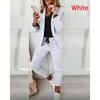 Women Elegant Long Sleeve Blazer Sets Lapel Neck Blazer Coat & Drawstring Pants Set Two Piece Outfits for Women