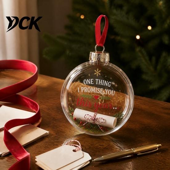 Christmas Ball Decor Clear Acrylic Fillable Ball, DIY Transparent Ornament for Xmas Tree Tree, Hanging Holiday, Wedding, Party, Home Decoration