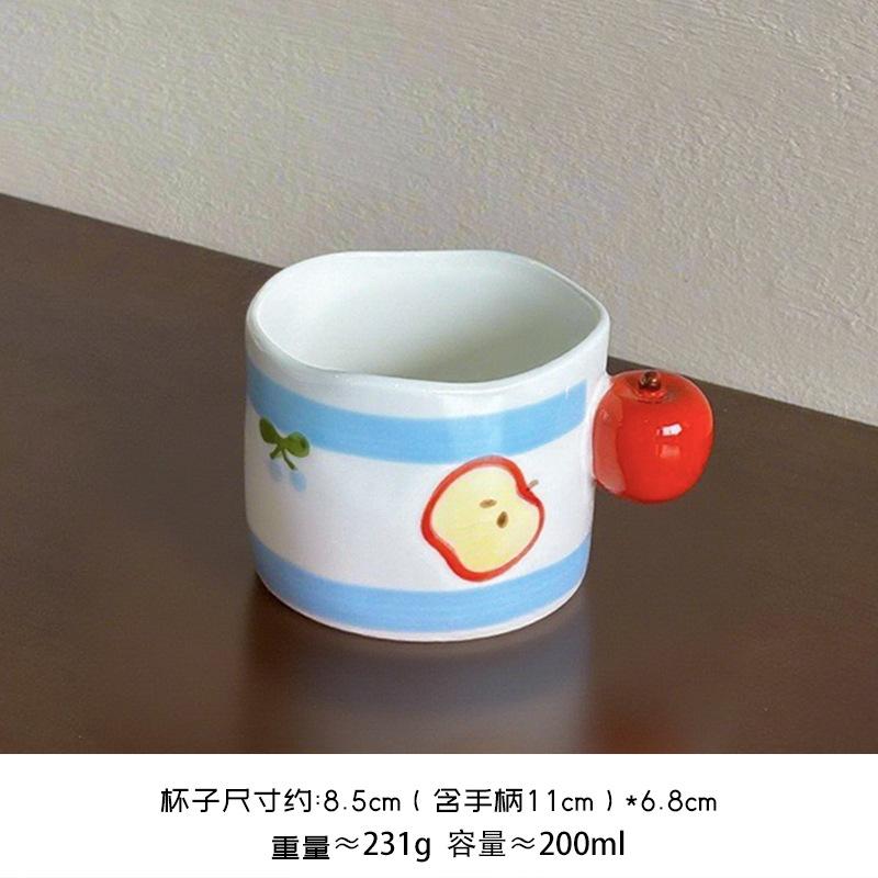 Handmade Creative Apple Ceramic Dinner Plate Cartoon Cute Childlike Ceramic Rice Bowl Household Dessert Bowl Salad Bowl