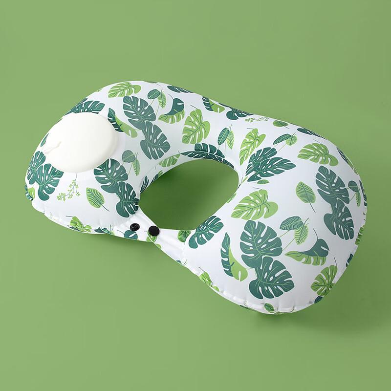 Summer Ice Silk Inflatable U-shaped Travel Neck Pillow