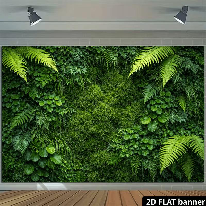 2D Tropical Fern Plant Wall Photo Backdrop Wedding Birthday Party Background
