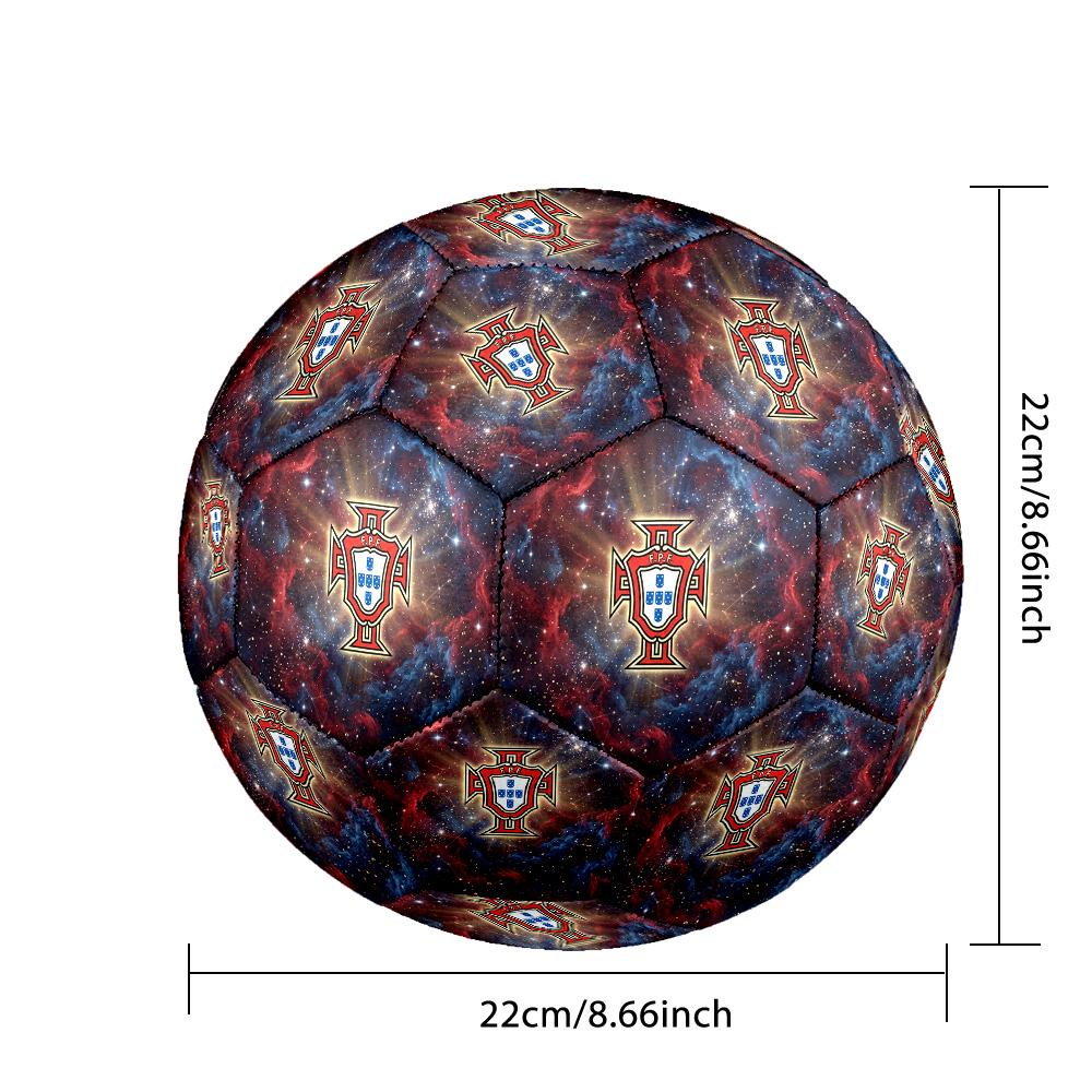Portugal Football Printed Size 5 Soccer Ball Wear Resistant Standard Adult Training Football Fan Gift for Indoor Outdoor Match Sports