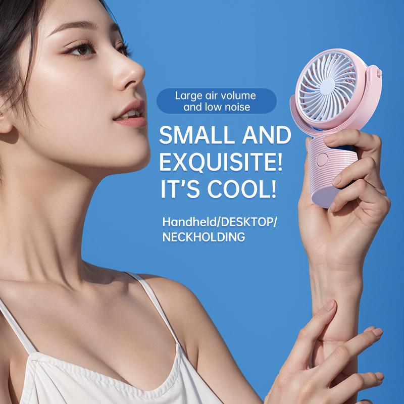S19 Mini Fan Portable Neck Hanging Rotatable Adjustable Student Outdoor Camping USB Charging Handheld Desktop Electric Fan