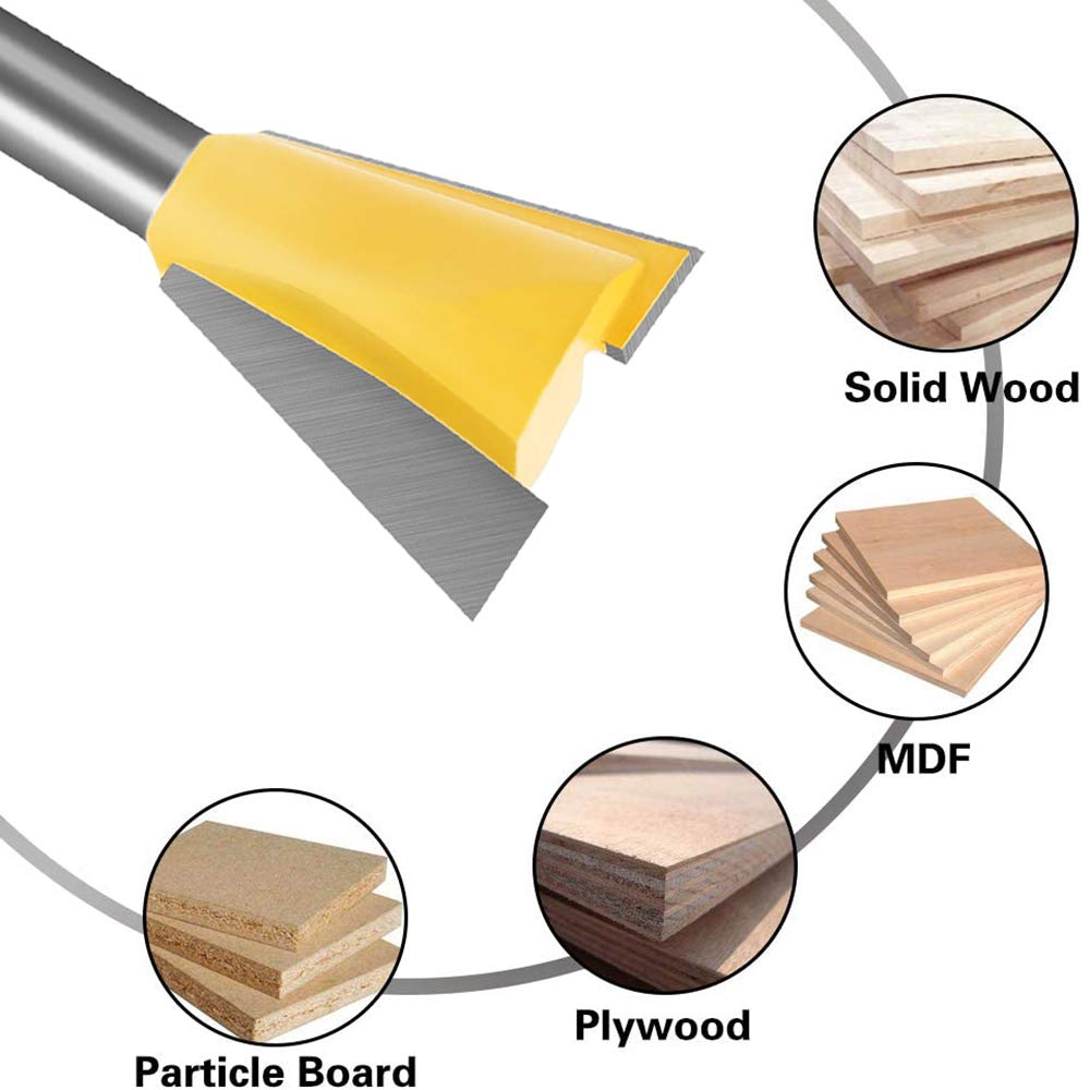 6PCS Dovetail Router Bit Set Woodworking Milling Cutter Carving Tool Wood Router Bits Kit