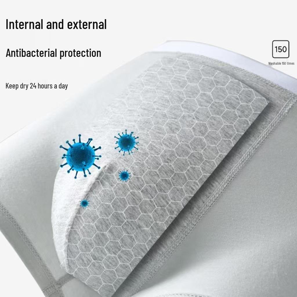 Men's Mid-Rise Seamless Boxer Briefs - 60s Long-Staple Cotton with Graphene Antibacterial Crotch, Breathable & Pure Cotton