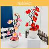 Blossom Plum Artificial Botanical Potted Plant For Wedding Bedroom Decoration