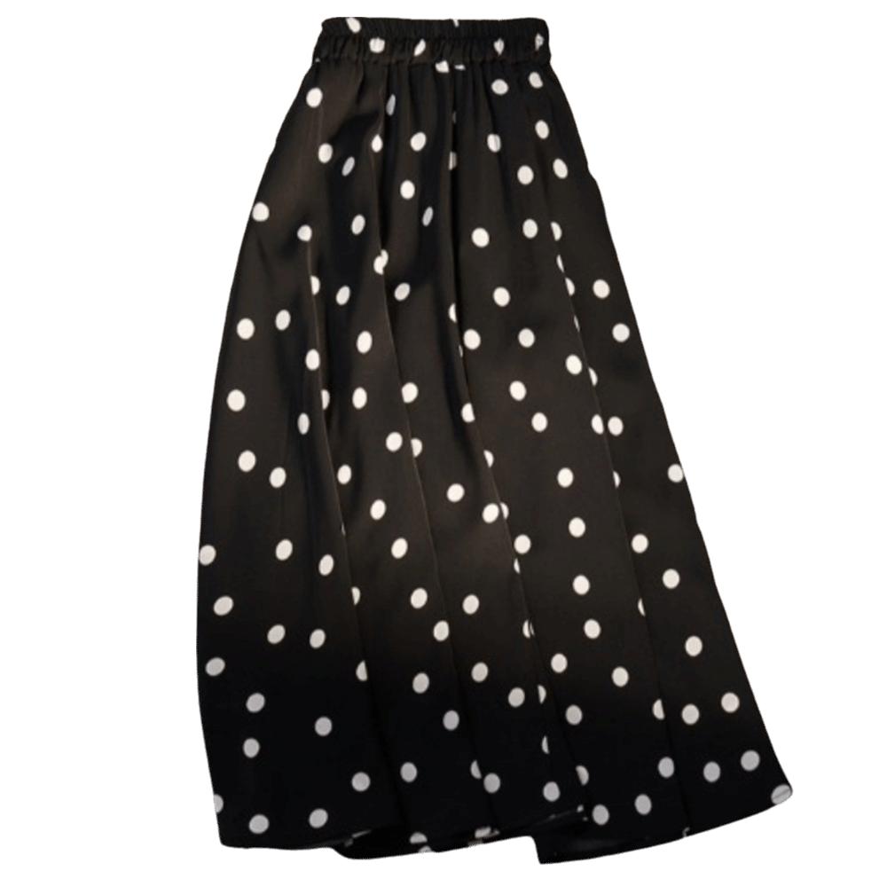 Elastic Waist Polka Dot Skirt Slim Fit Half-length Dress Elegant A-Line Skirt  Vacation