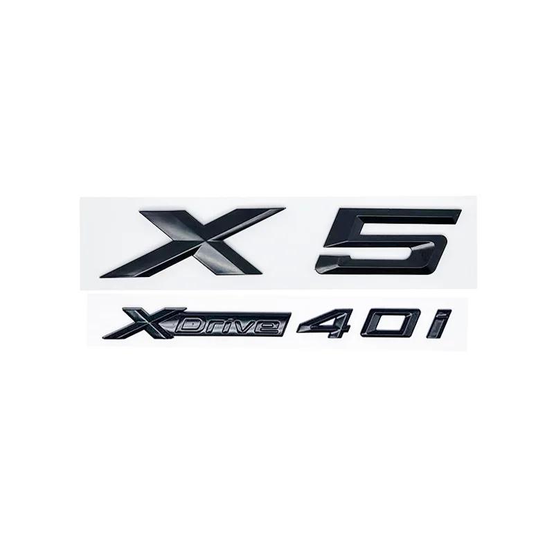 3D ABS Adhesive Black Letter Badges for Trunk Emblem Suitable for BMW X5 E53 E70 F15 G05 Models XDrive28i 30i D 35i 40i 48i 50i Zw6