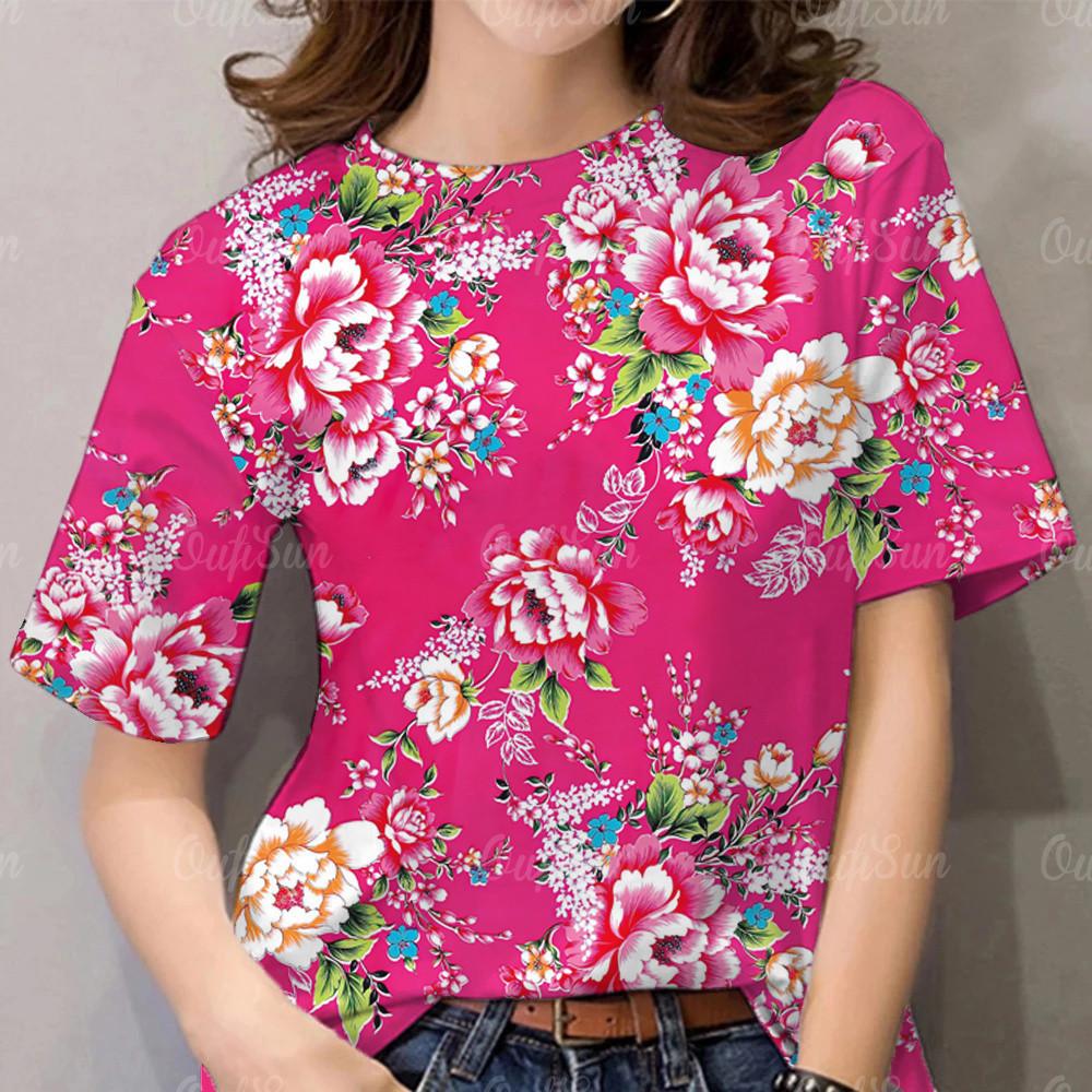 

Women s T-shirt round neck casual top Harajuku short sleeved shirt XS