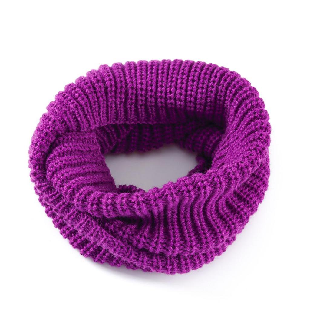 Unisex Women Winter Warm Infinity 2 Circle Cable Knit Cowl Neck Scarf Shawl