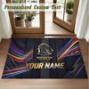 Crystal Velvet Square Rug Custom NameBrisbane Broncos Pattern Non Slip Home Floor Decor Rug