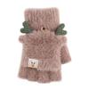Winter Women Adult Plus Velvet Thickening Cute Cartoon Point Finger Gloves