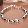 Vintage Silver-plated Peace Back Pattern Men's Bracelet Personality Trend Domineering Single Essence Vintage Gift