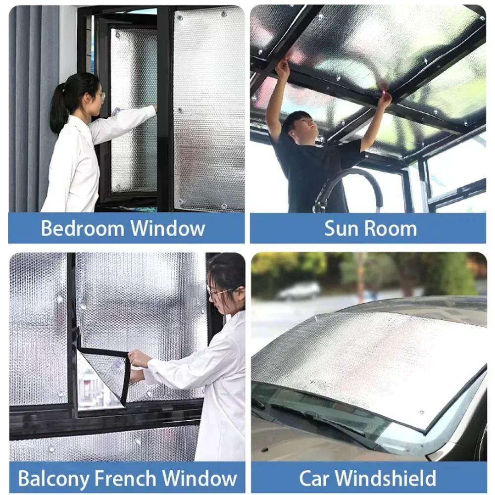 Haus Blackout Fenster Film Sonnenschutz Isolierung Aluminium Folie Pad Balkon Zimmer Auto Glas UV Schutz Vorhang Bildschirm Werkzeuge