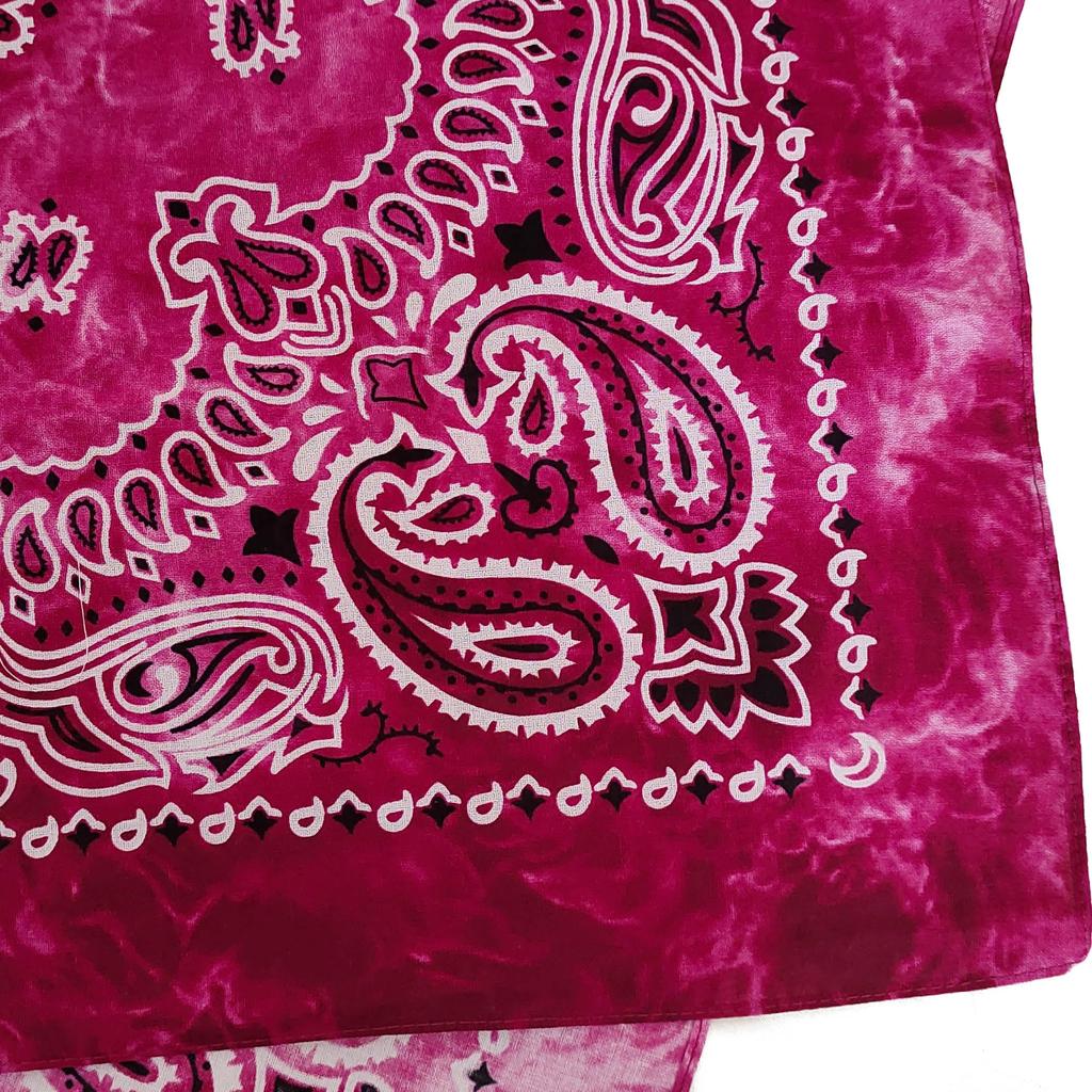 kakatrend bandana paisley 100% cotton tie-dye rose red bandana adult stylish handkerchief cotton bandana unisex do-rag large men red 55cm x 55cm