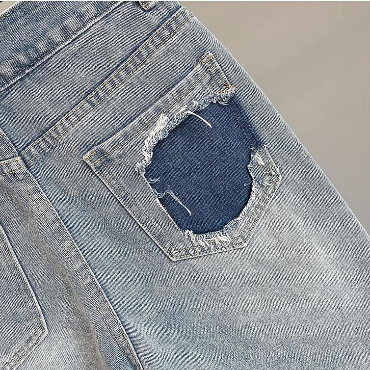 Džínové šortky s vysokým pasem s korálky s diamanty Dámské letní modely Slim Všestranné Roztrhané šortky s třásněmi