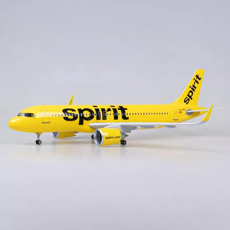 1:80 Scale 47cm 320 Large Airplane Model Spirit Airlines Airbus A320 Plane Model Diecast Airplanes Decorations Aircraft Collecti