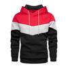 Autumn-style Color-blocked Loose-fitting Casual Pullover Hoodie with Side Seam Pockets for Young People