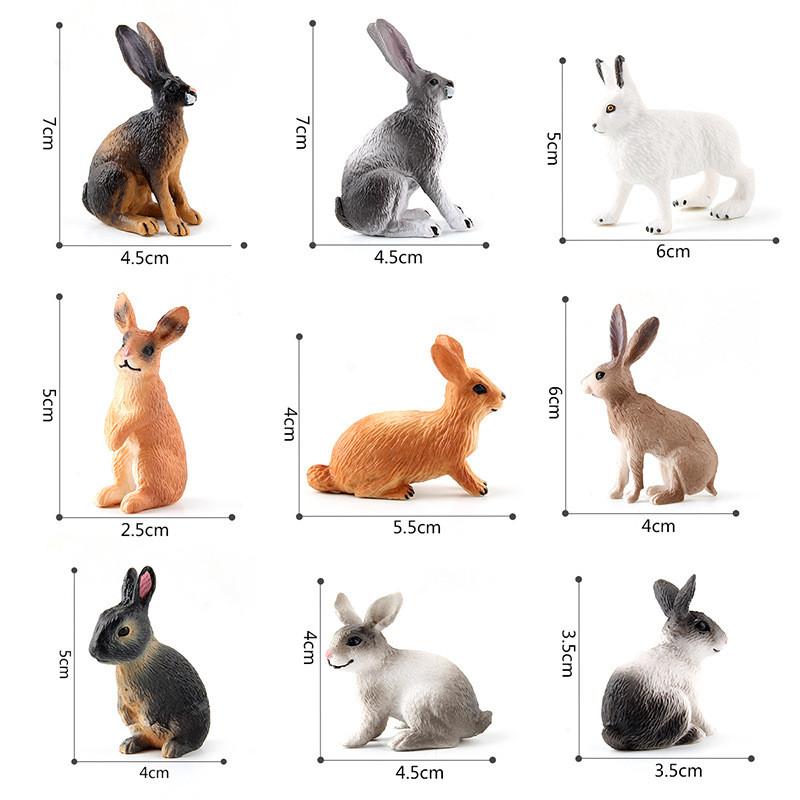 Lifelike Pvc Rabbit Figurine Collection Various Colors Ideal For Home Decor And Cakes