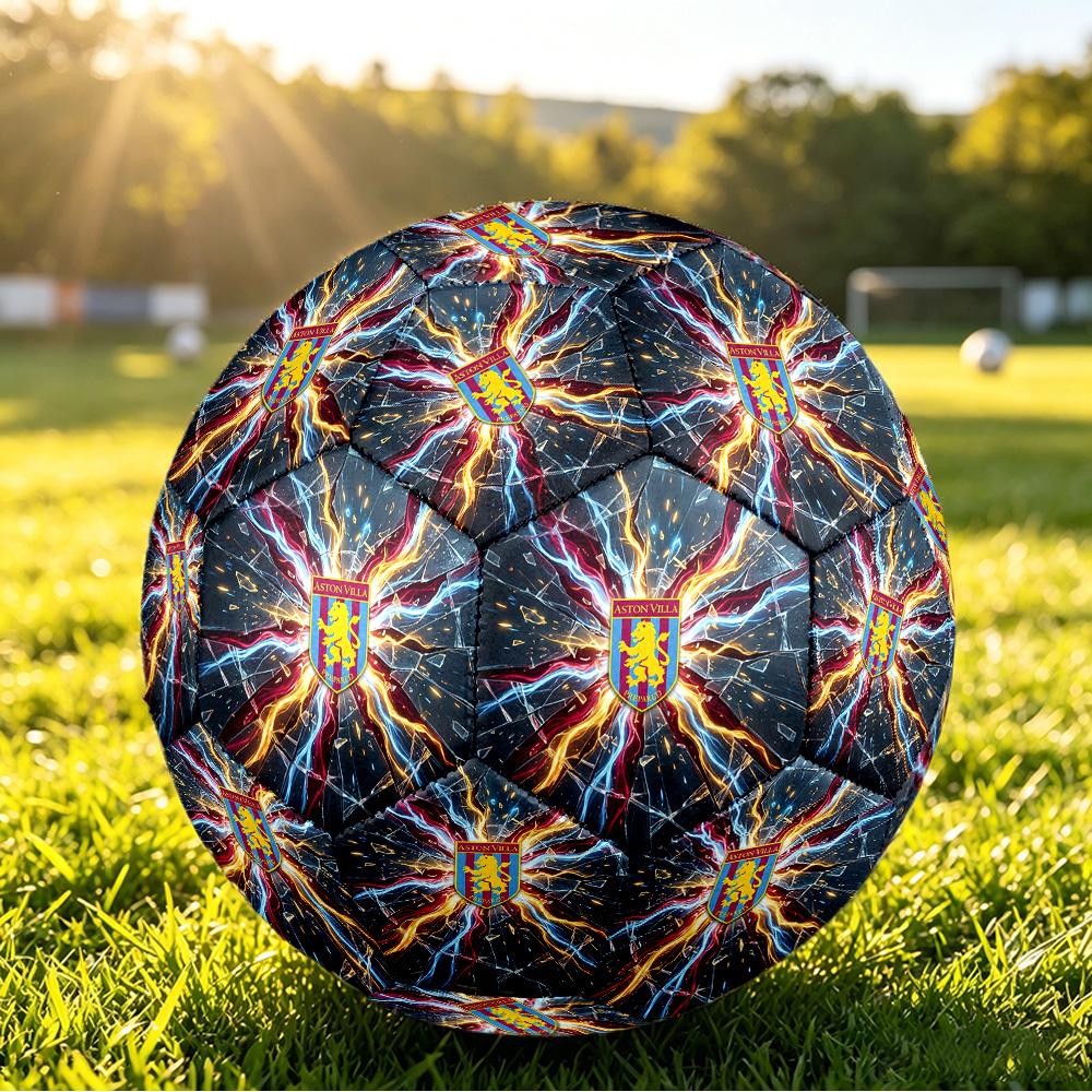 Aston Villa FootballPrinted Size 5 Soccer Ball, Anti Slip Adult Match Football Souvenir for Football Fans