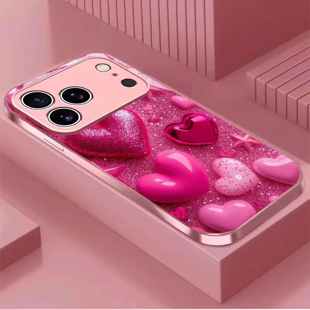 Colorful For Electroplated Glass Phone Case For iPhone 17 16 15 14 13 12 11 Pro Max Plus 16E 17Air Cover
