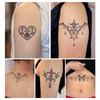 6 Sheets Temporary Tattoos Stickers, Fake Body Arm Chest Shoulder Tattoos for Men or Women with Tiny Black Tattoos Waterproof an