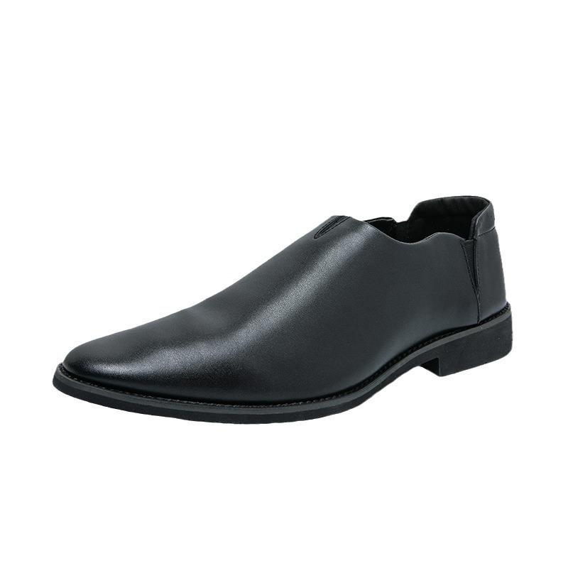 Herren Modische Koreanische Slip-On Lederschuhe, Lässig bis Formell, Spitze Zehenpartie