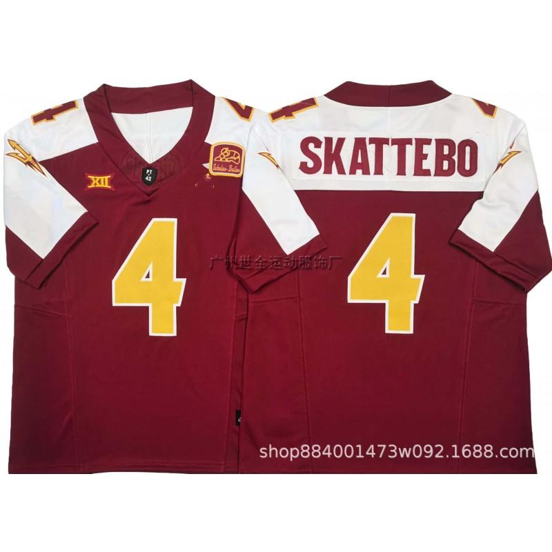 ג'רזי פוטבול קולג' לגברים NCAA Arizona State Sun Devils 4 Skattebo רקום ביצועים ביגוד ספורט