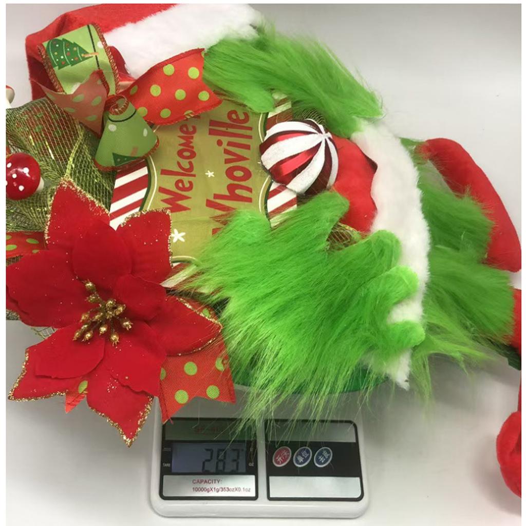 Green Hair Simulation Christmas Decoration European And American Christmas Front Door Decoration Flower Ring