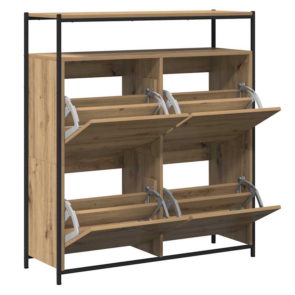 Shoe Cabinet Artisan Oak 100 X 34 X 112 Cm Particleboard