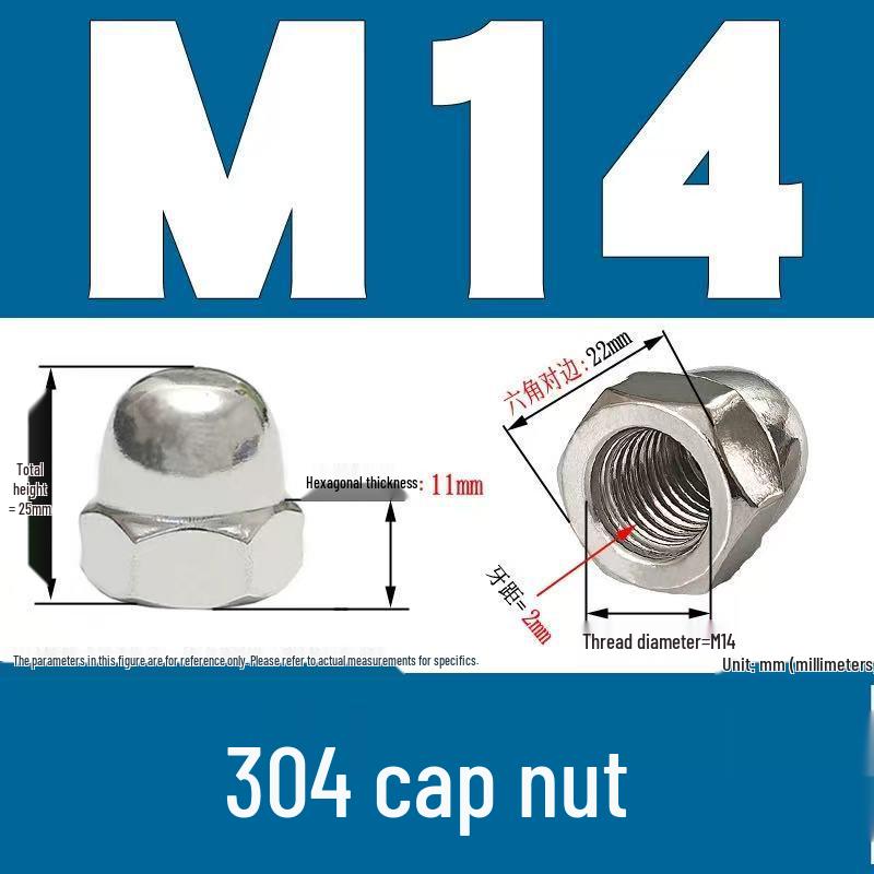 304 Stainless Steel Decorative Cap Nut with Integrated Ball Head DIN1587