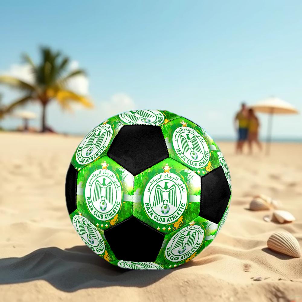 SIZE 5 Raja Casablanca Soccer Ball Colorful All Ages Machine Stitched PVC Competition Ready Durable High-Bounce