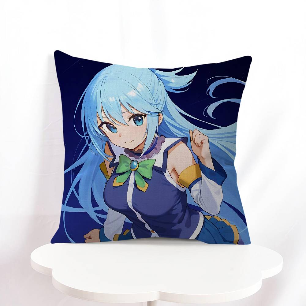Aqua Konosuba Anime Personalized Picture Text Home Decorative Pillows Household Gifts 45x45cm