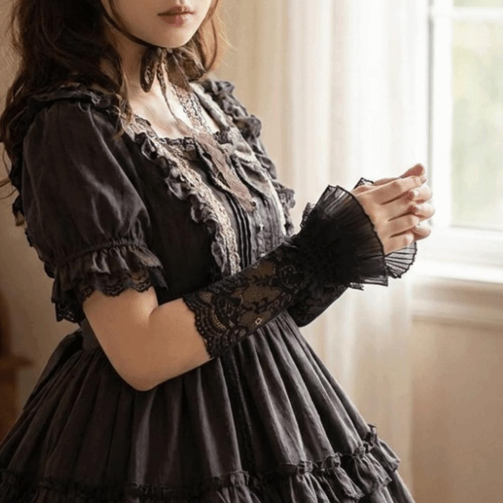 Lace Trim Lace Arm Sleeves Mesh Wrist Sleeves Vintage Fingerless Gloves Lolita Decor