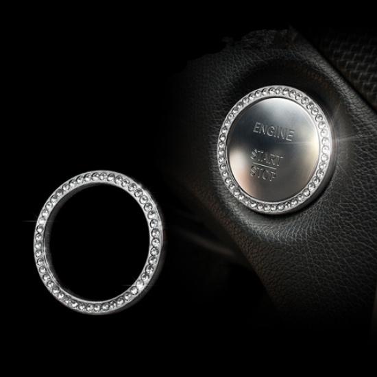 Bling Diamond Car Start Engine Ignition Button Decor Ring Cover Crystal Sticker