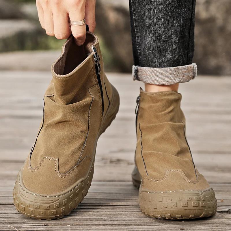 Fashion Classic Retro Boots Men's Casual Walking Shoes Designer Men's Long Boots Chelsea Boots 2025 Promotional Outdoor Hiking Shoes