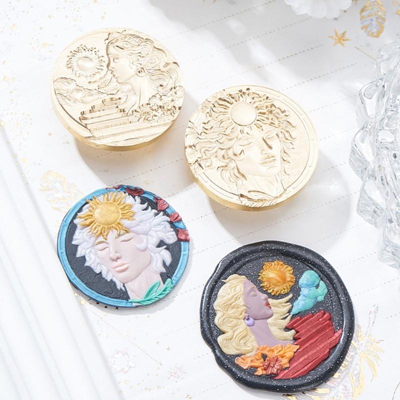3D Embossed Wax Seal Stamp Head Metal Wax Stamp Head for Valentines Card Birthday Card Invitations Envelope