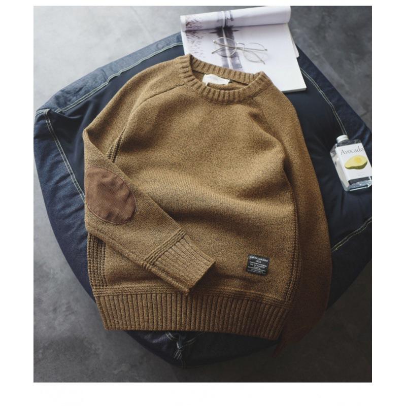 Men Patch Designs Sweater Oversize Fashion Pullover Knitted Sweaters Winter Korea Style Harajuku Streetwear Knit Pullovers