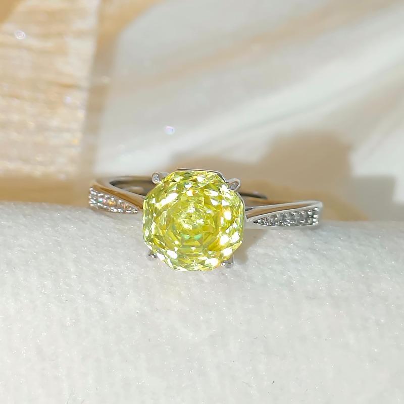 Rose Cut High Carbon Diamond Jewelry 925 Sterling Silver Ladies Ring Simple Sweet Elegant Wedding RingGood product
