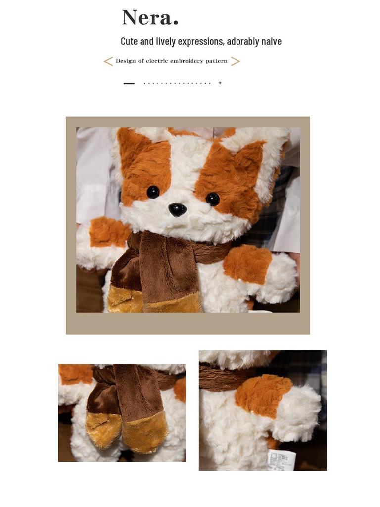 Adorable Corgi Puppy Plush Scarf Doll - Perfect Birthday Gift for Girls