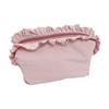 Solid Color Ruffle Makeup Bag Large Capacity Toiletry Organizer Creative Cosmetic Cases  Travel