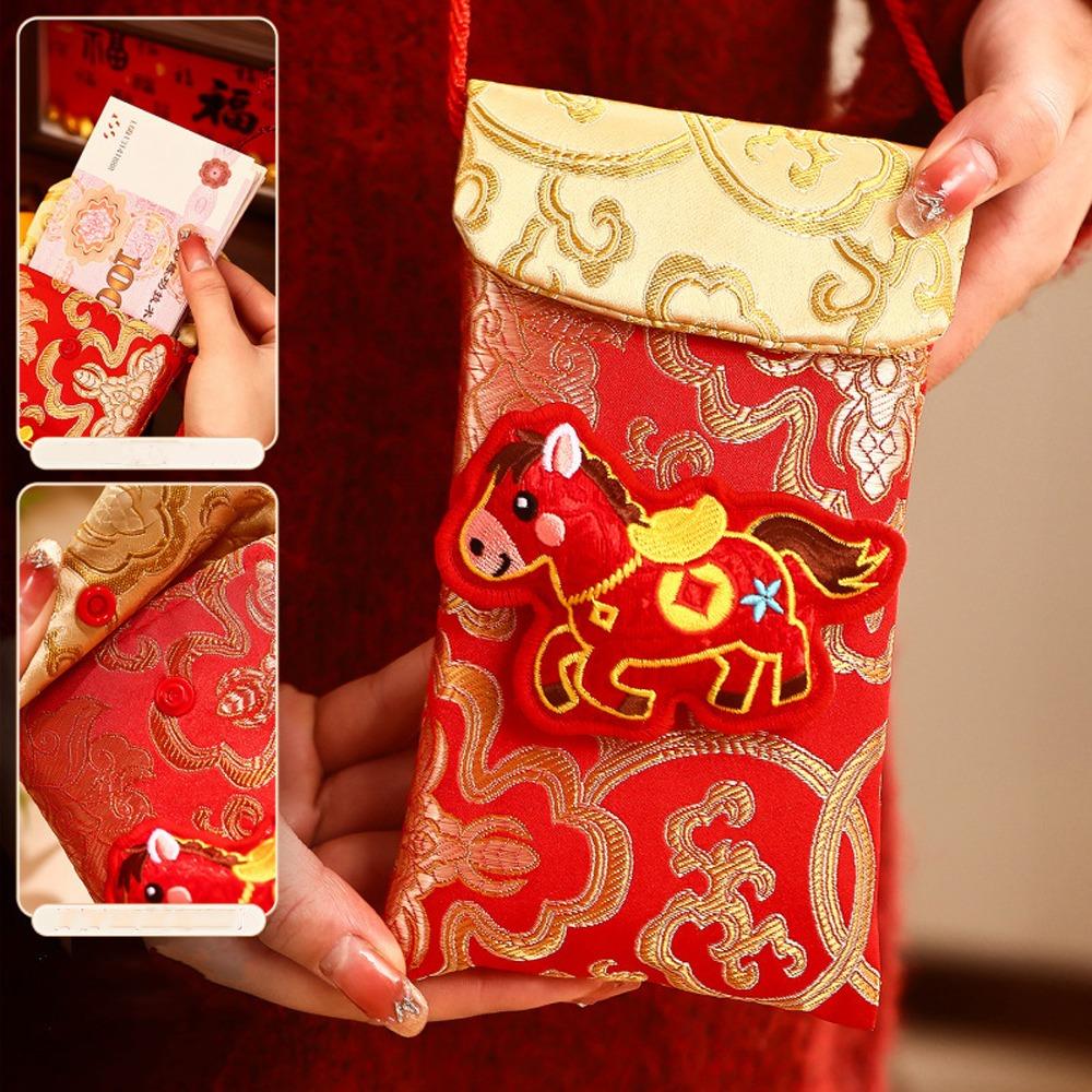Chinese Style Good Lucky Money Bag Traditional Red Pocket Practical Gift Envelopes New Year Gift