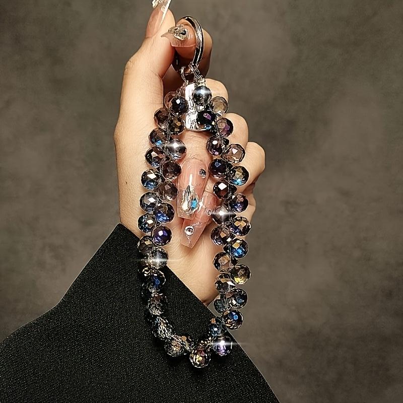 

Элегантная цепочка для сумки из хрустальных бусин, аксессуар для чехла телефона, с разноцветным браслетом из хрустальных бусин - Идеально подходит для ключей и стильных аксессуаров