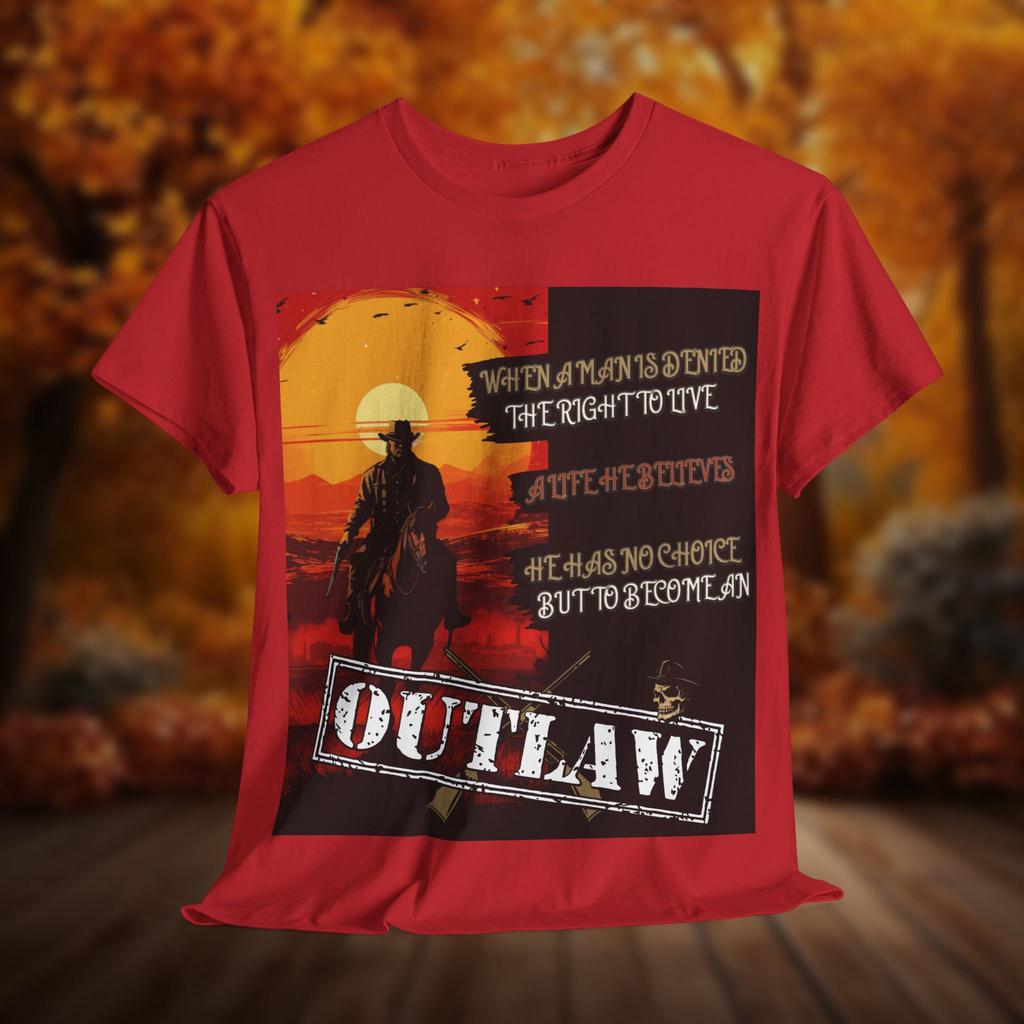 Cotton Outlaw Cowboy Tshirt  Western Rebellion Print  Casual Loose Fit Couple Tshirt for All Seasons graphic t shirts