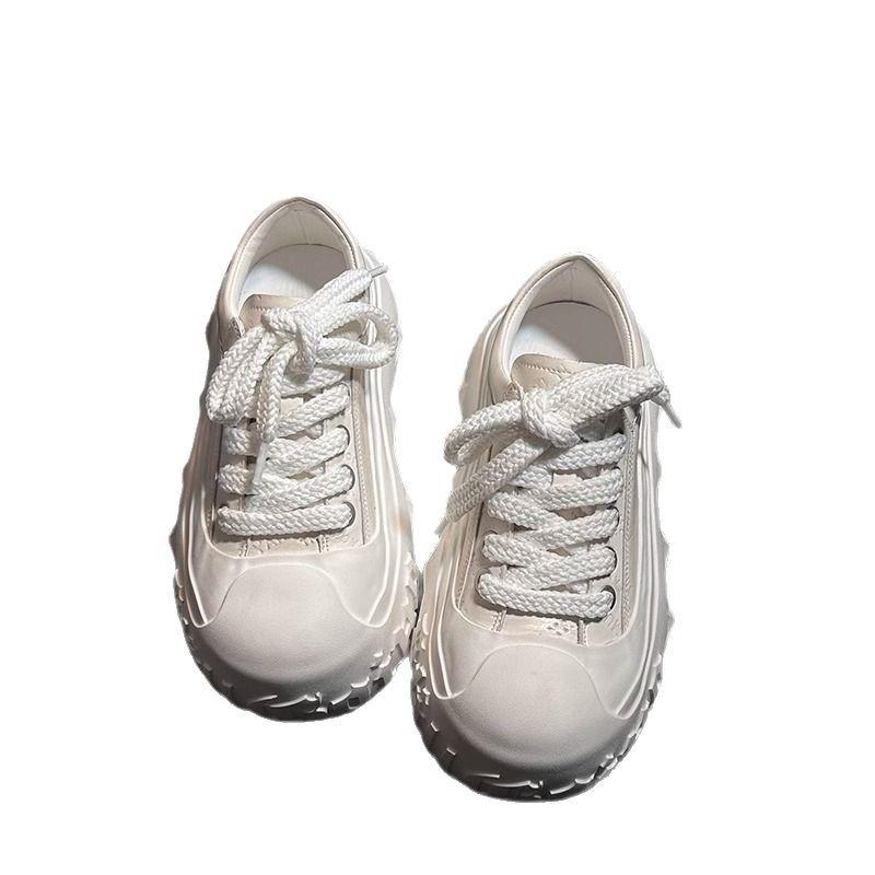 Yueyu big head muffin thick-soled little white shoes women's casual board shoes versatile letter printing small man height-increasing bread shoes