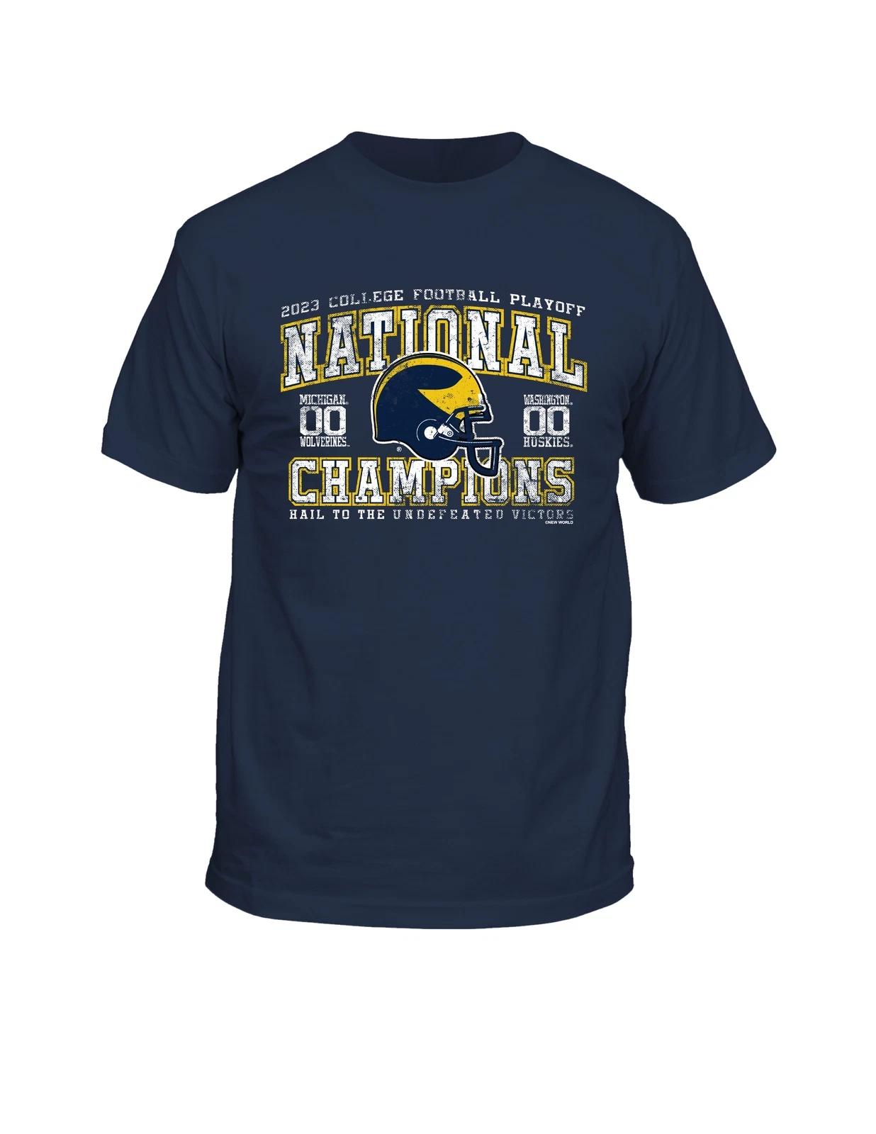 Michigan Wolverines Football 2023 National Championship Score Short Sleeve S