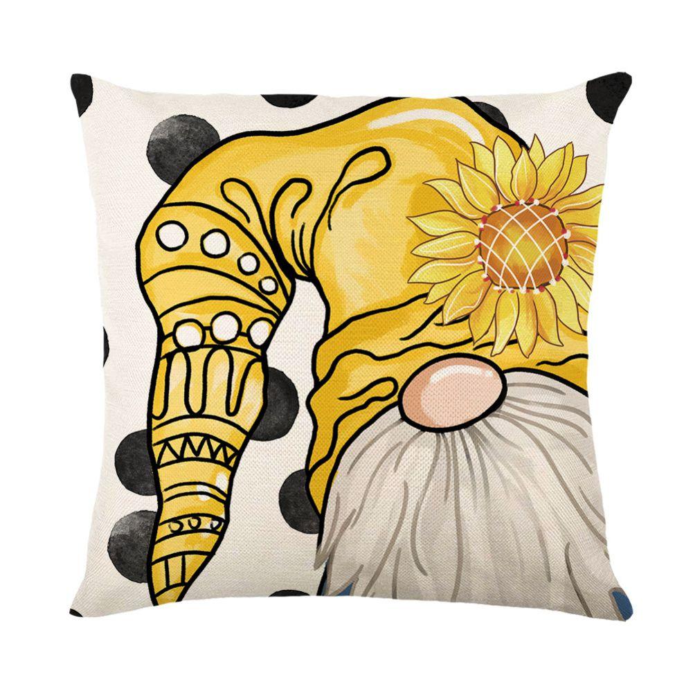 

45см*45см Наволочка декоративная с принтом подсолнухов, наволочка на подушку для дивана, летняя наволочка с рисунком гнома для дома